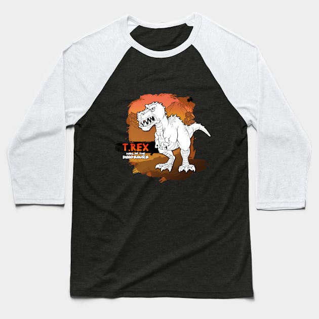 T_rex_Cartoon Baseball T-Shirt by Mauro_t_shirts